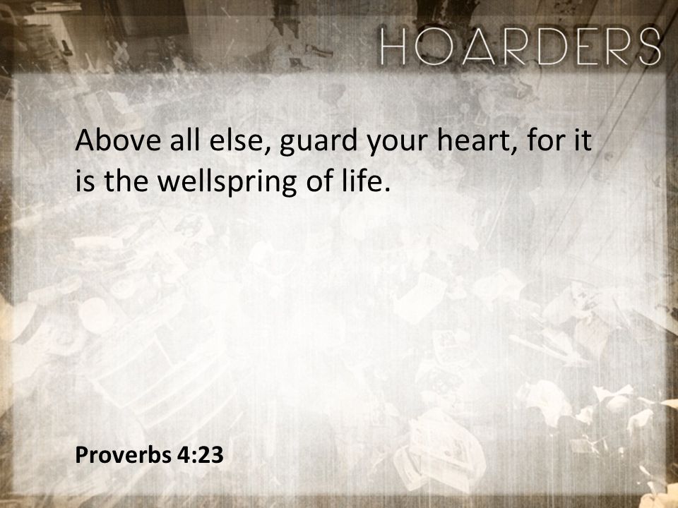 Proverbs 4:23 Above all else, guard your heart, for it is the wellspring of life.