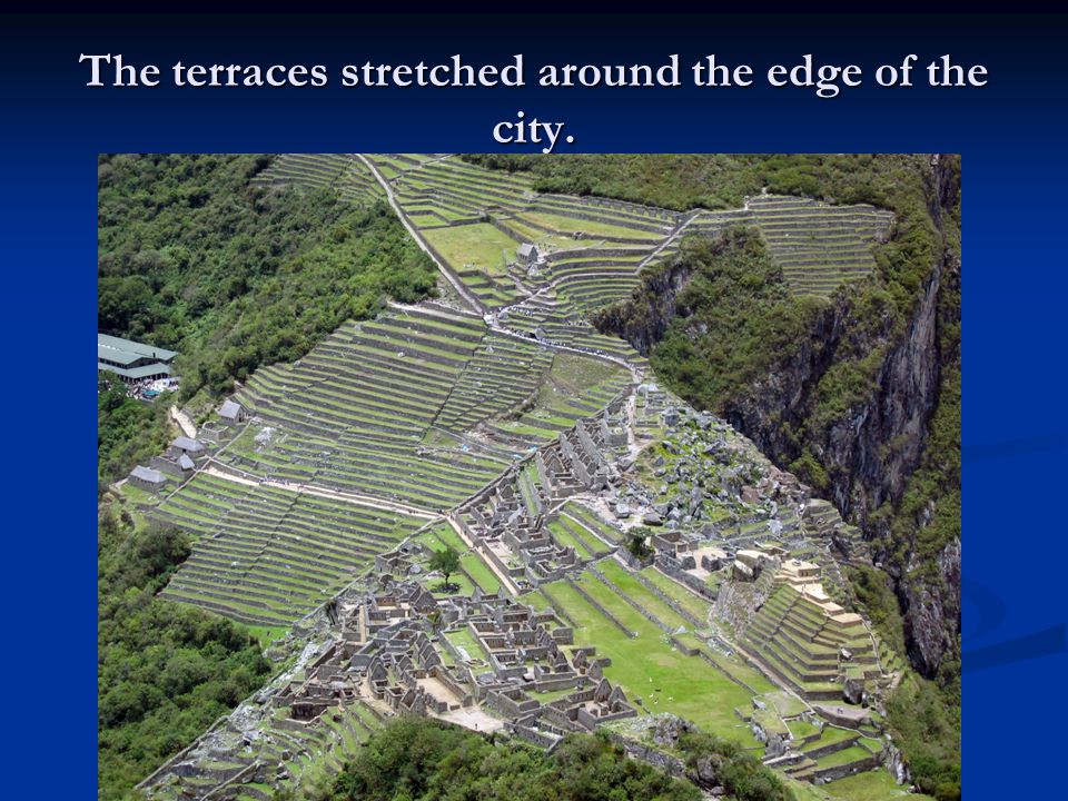 The terraces stretched around the edge of the city.