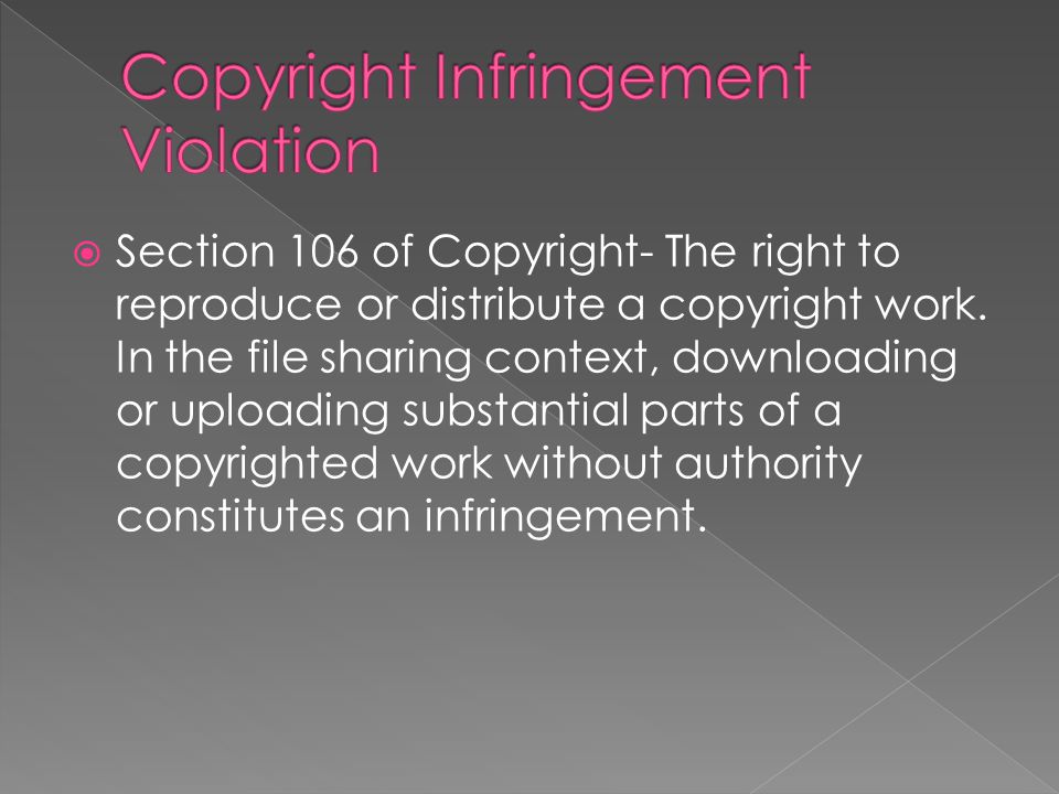 section 106 of copyright the right to reproduce or distribute a copyright work