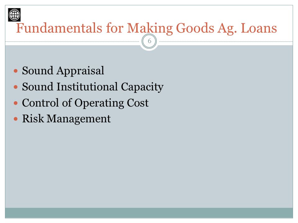 Fundamentals for Making Goods Ag.