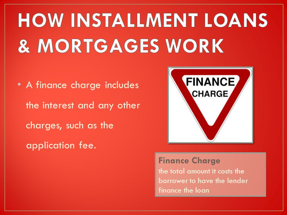 A finance charge includes the interest and any other charges, such as the application fee.