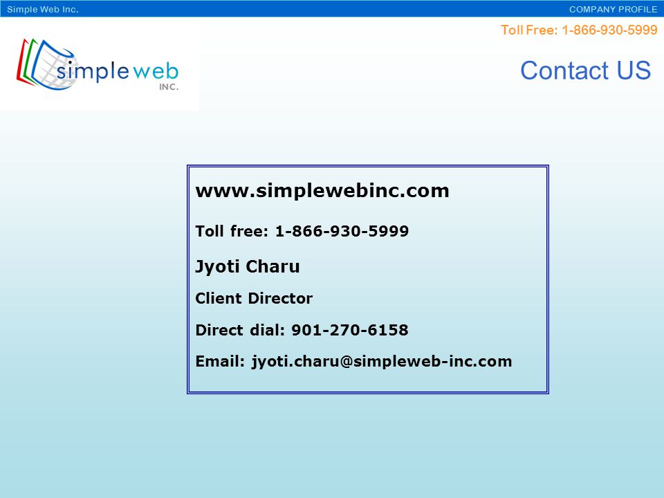 Toll Free: Simple Web Inc.