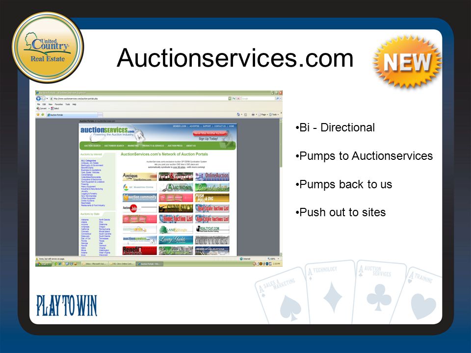 Auctionservices.com Bi - Directional Pumps to Auctionservices Pumps back to us Push out to sites