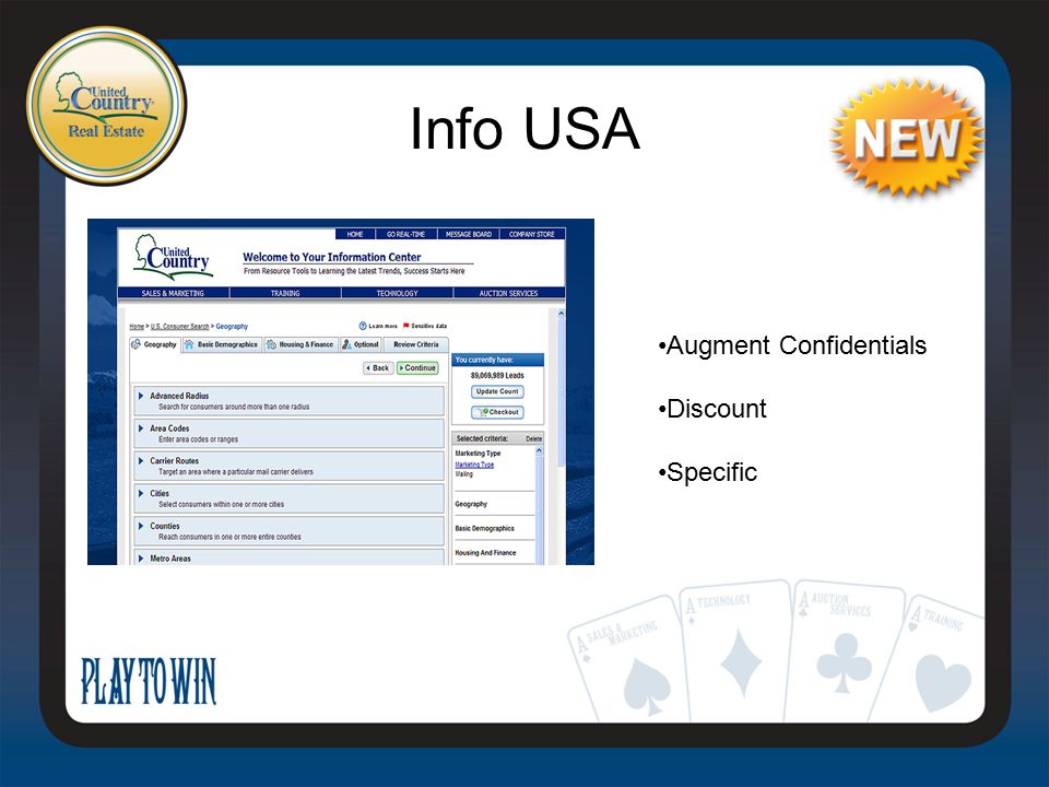 Info USA Augment Confidentials Discount Specific