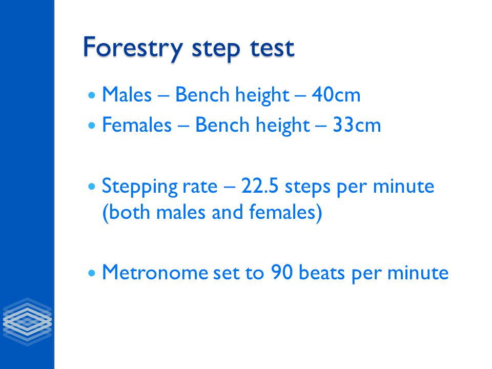 Name two aerobic tests. Task What equipment will you use? What are the pre-test procedures? What are the instructions? How do you... 