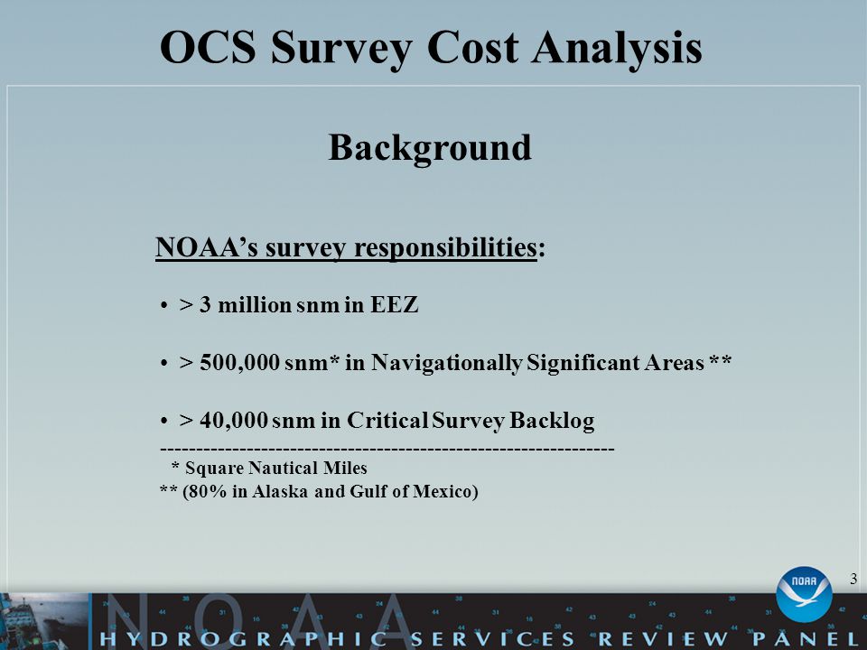 !   Ocs Survey Cost Analysis U S Hydrographic Conference Hsrp - 