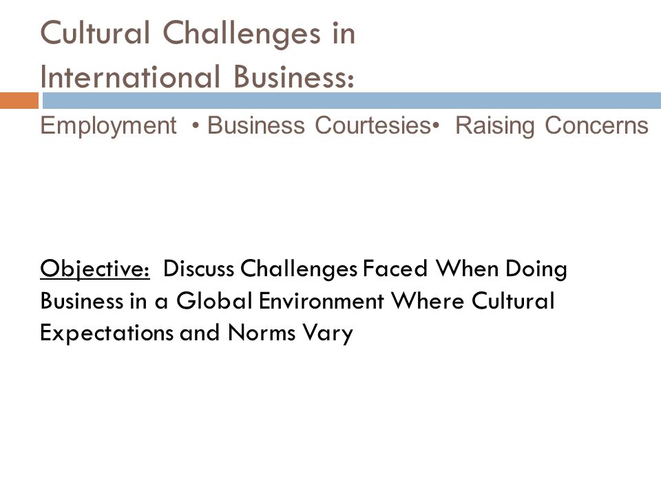 cultural challenges in international business