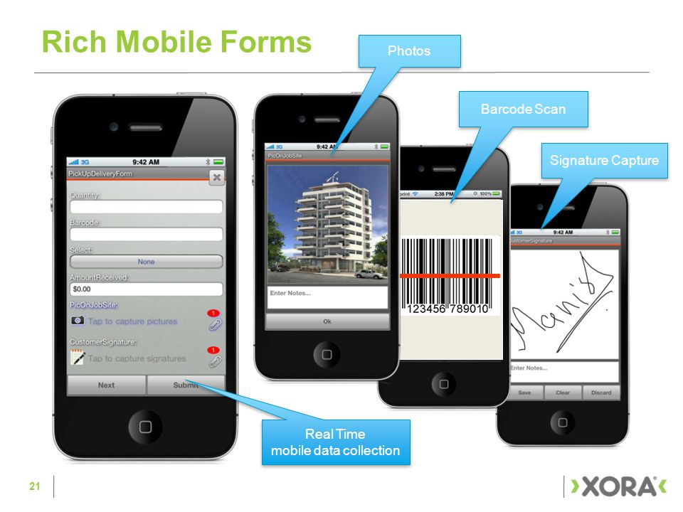 Rich Mobile Forms 21 Real Time mobile data collection Signature Capture Barcode Scan Photos