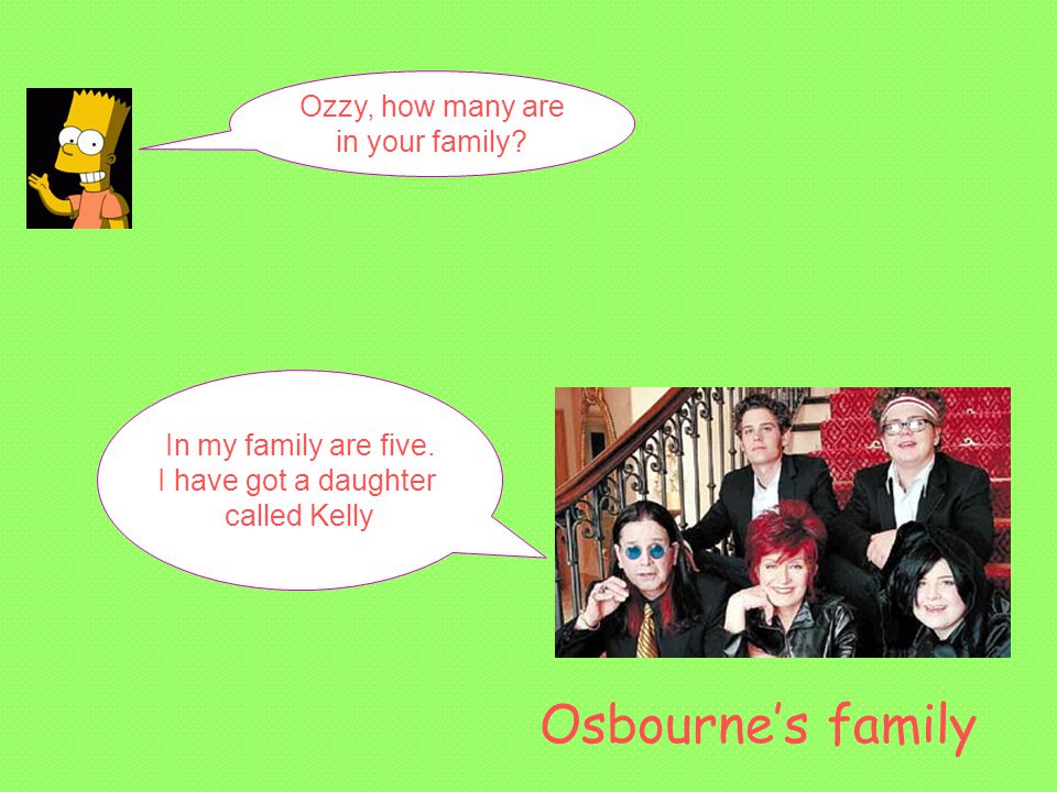 Ozzy, how many are in your family. In my family are five.