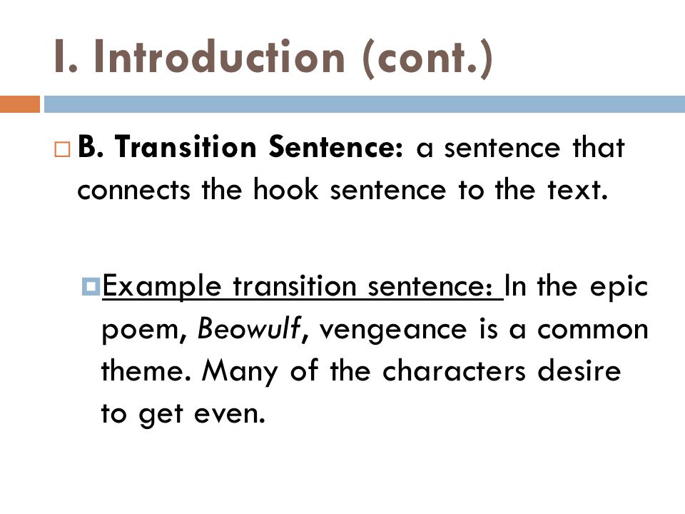 transition sentences examples for essays