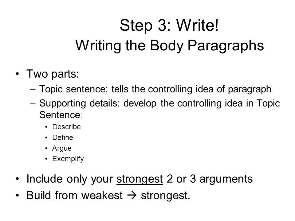 Step 3: Write.