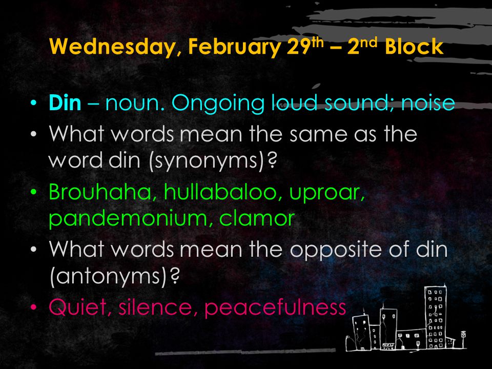 Word of the Day Monday, February 27 Friday, March 2 nd. - ppt download