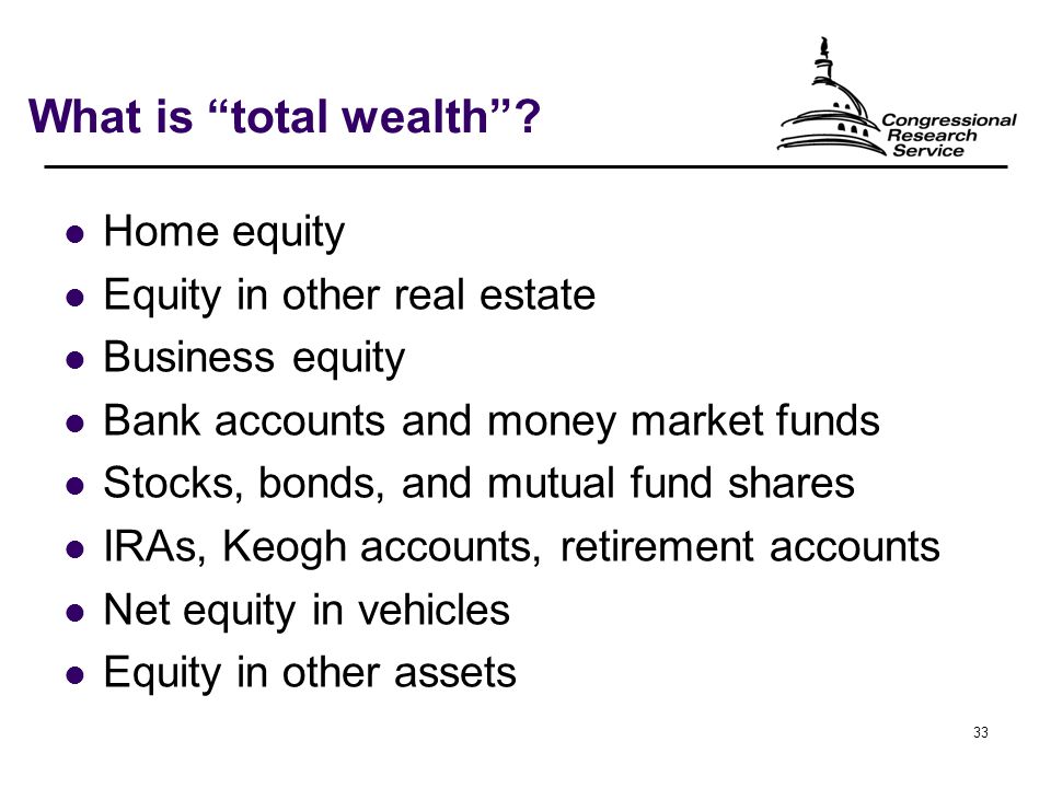 33 What is total wealth .