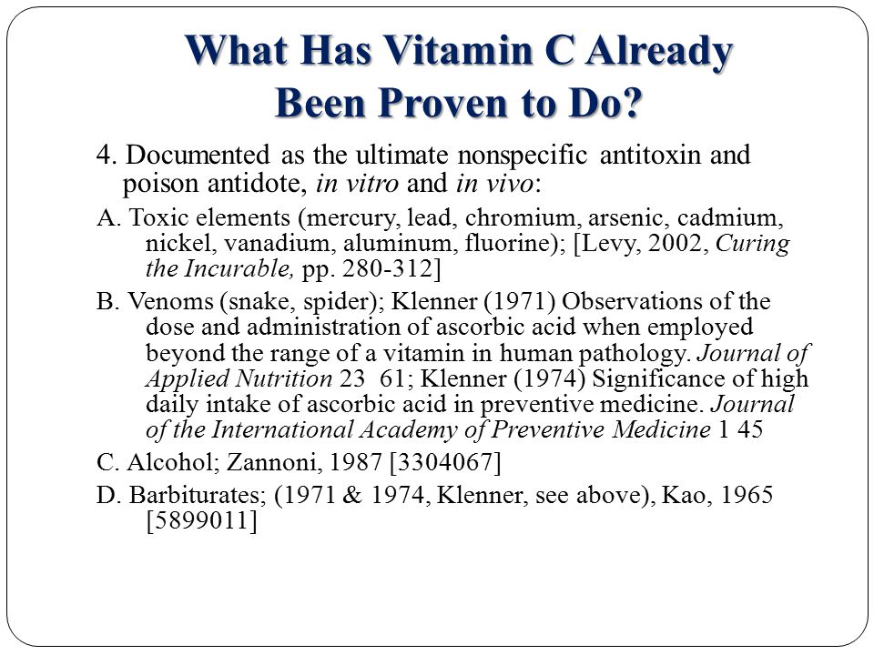 What Has Vitamin C Already Been Proven to Do. 4.