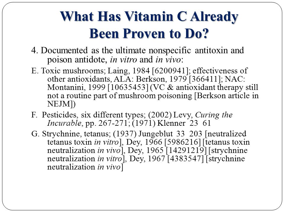 What Has Vitamin C Already Been Proven to Do. 4.