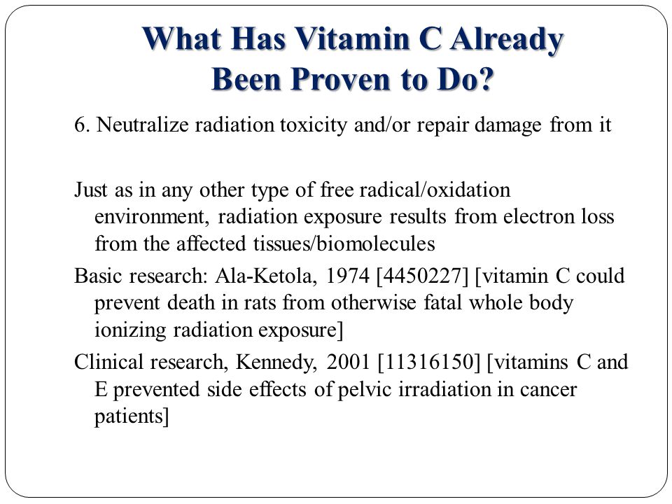 What Has Vitamin C Already Been Proven to Do. 6.