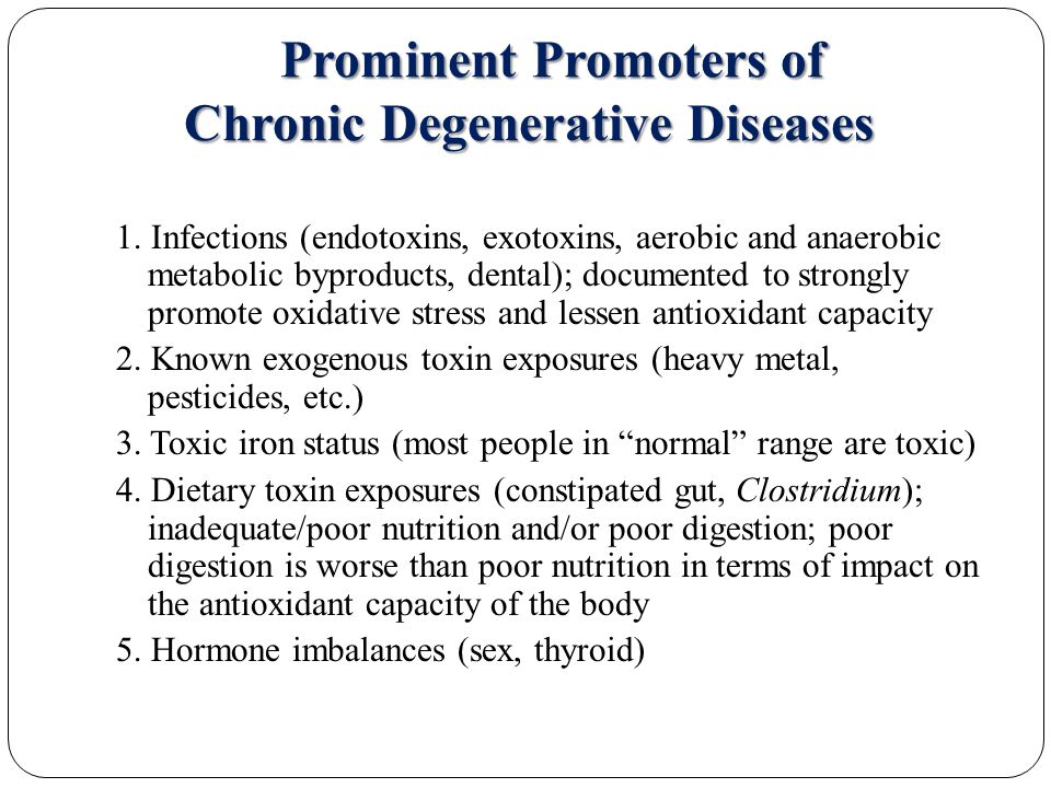 Prominent Promoters of Chronic Degenerative Diseases 1.