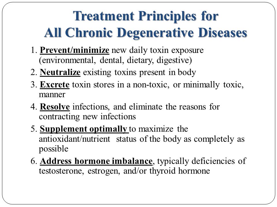 Treatment Principles for All Chronic Degenerative Diseases 1.