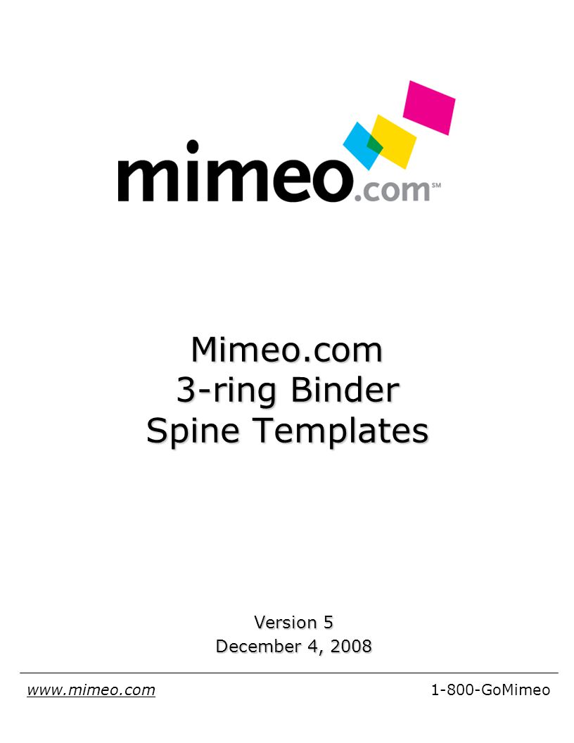 mimeo com 3 ring binder spine templates version 5 december 4 ppt