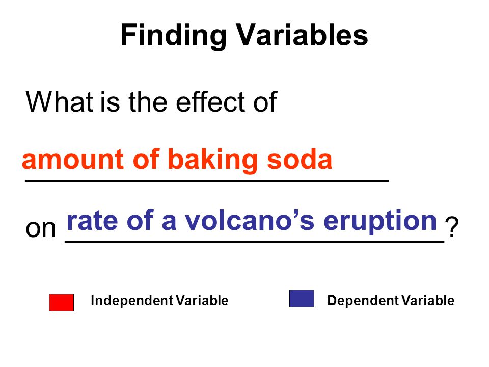 Finding Variables What is the effect of _______________________ on ________________________.