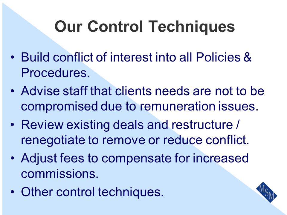 Control Processes Conflict of Interest Policy and Procedures.