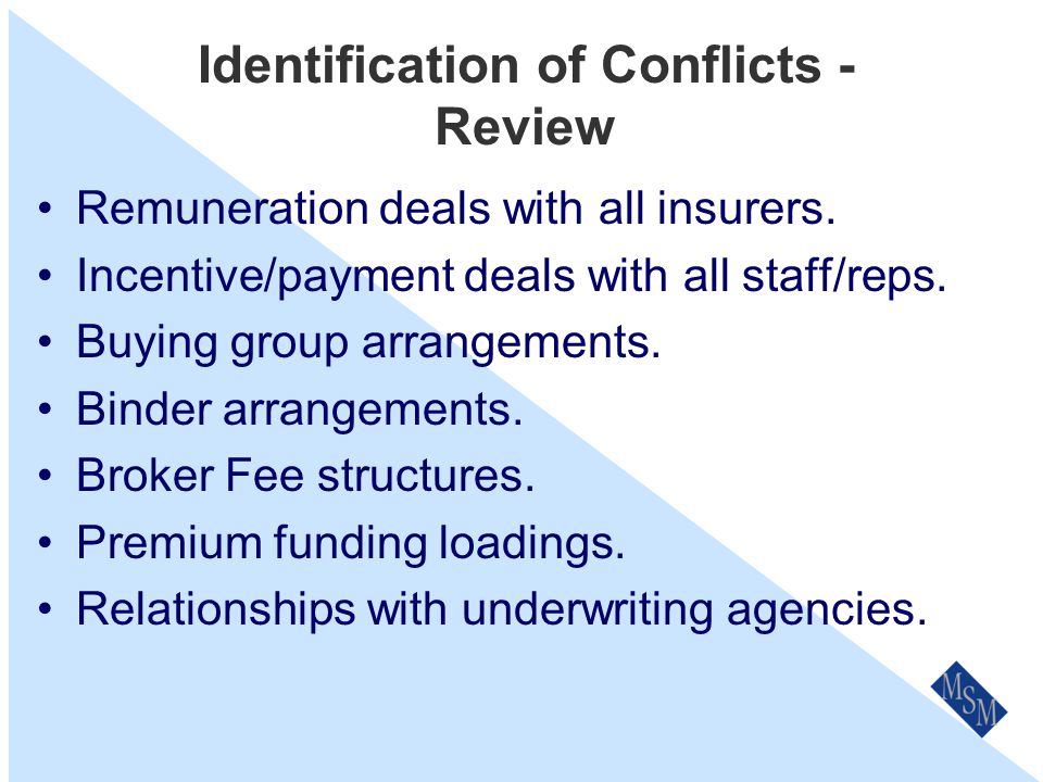How do we manage Conflicts of Interest. Identify all conflicts the business faces.