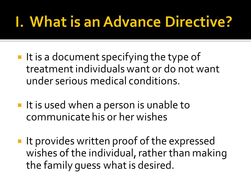 It is a document specifying the type of treatment individuals want or do not want under serious medical conditions.