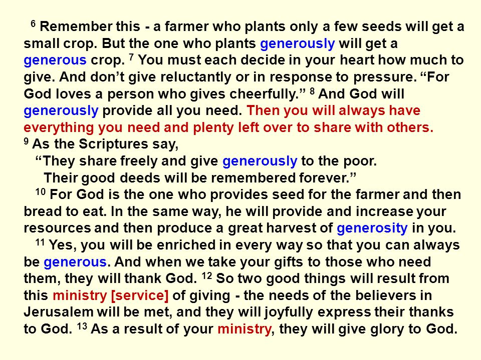 Generosity 2nd Corinthians Chapter 9 Verses 6 12 What Is Generosity Generosity Is Giving Good Things To Others Freely And Abundantly With Out Expecting Ppt Download Generosity 2nd Corinthians Chapter 9 Verses 6 12 What Is Generosity Generosity Is Giving Good Things To Others Freely And Abundantly With Out Expecting Ppt Download