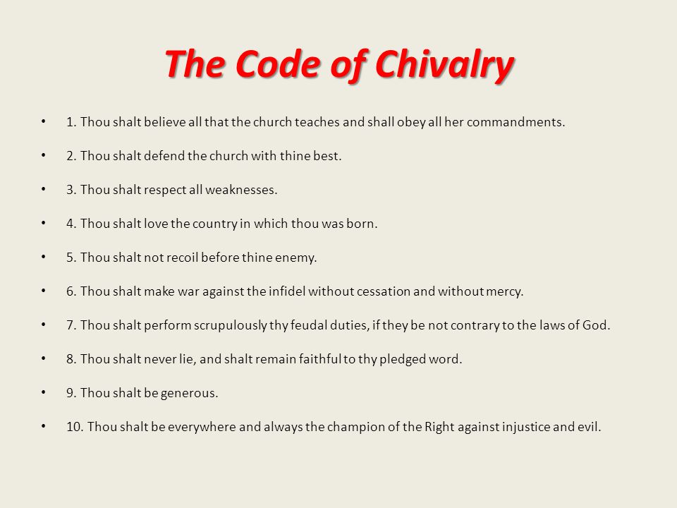 The Code of Chivalry 1.