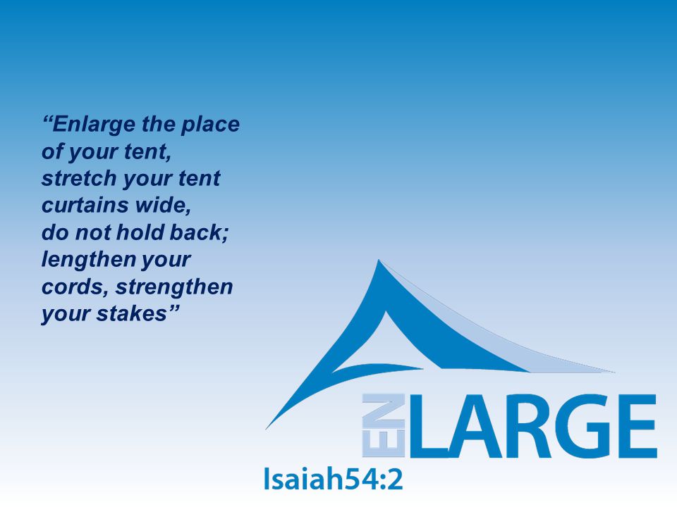 Enlarge the place of your tent, stretch your tent curtains wide, do not  hold back; lengthen your cords, strengthen your stakes” - ppt download