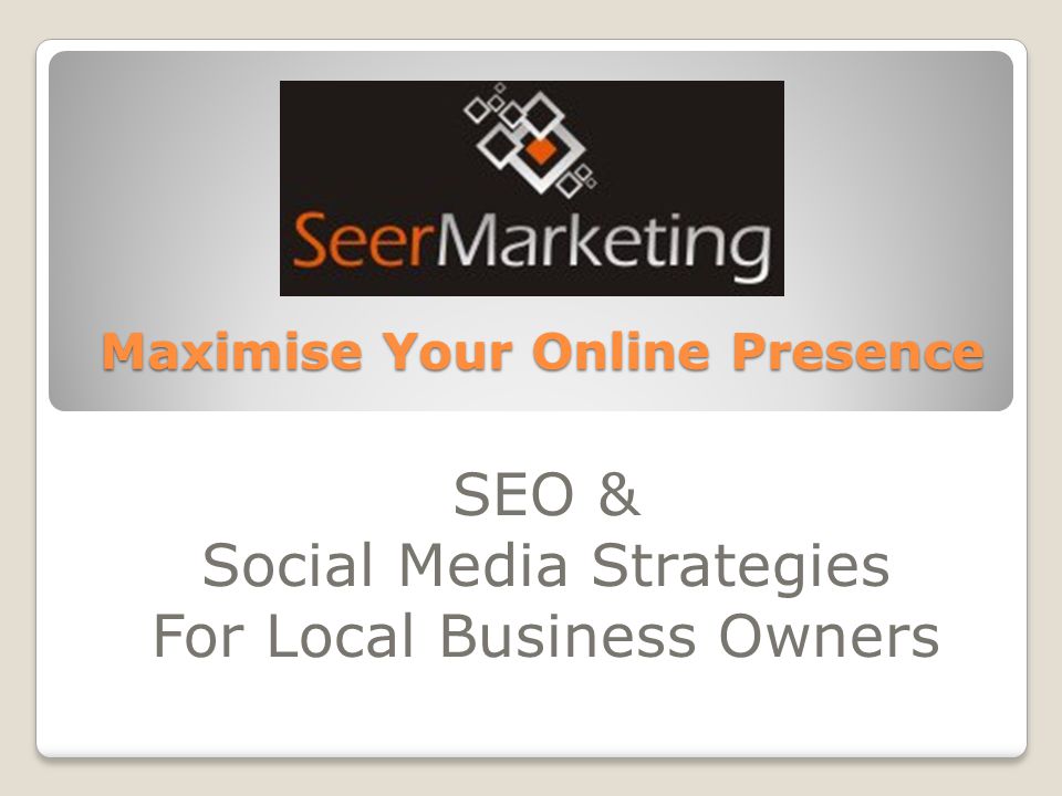 Maximise Your Online Presence SEO & Social Media Strategies For Local Business Owners
