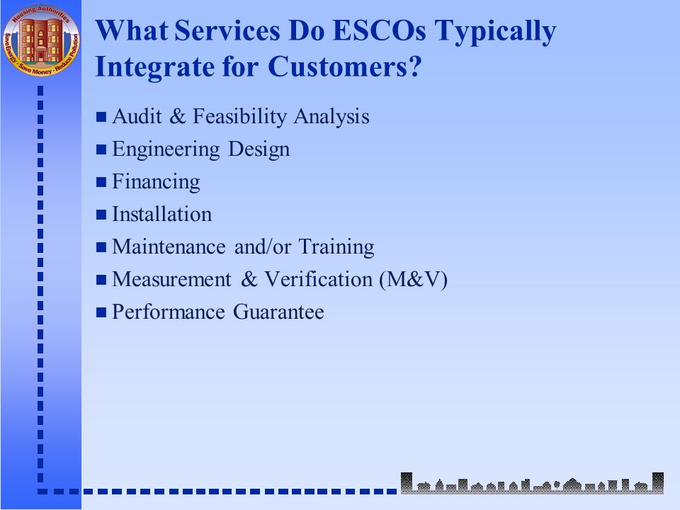 What Services Do ESCOs Typically Integrate for Customers.
