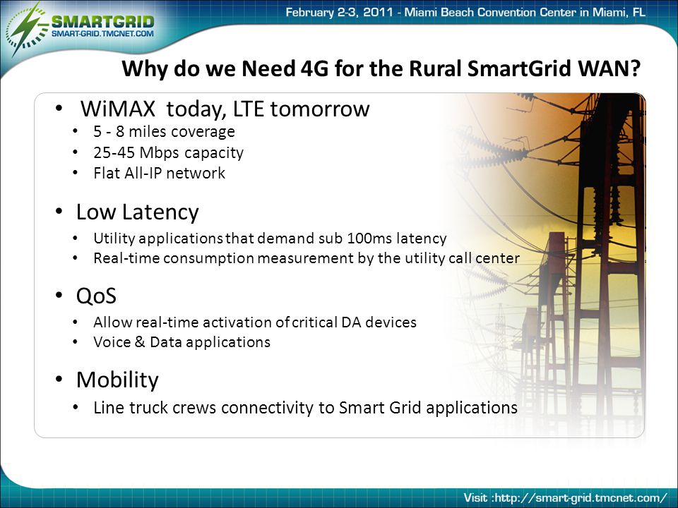 Why do we Need 4G for the Rural SmartGrid WAN.