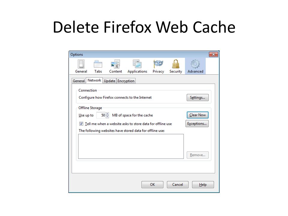 Delete Firefox Web Cache