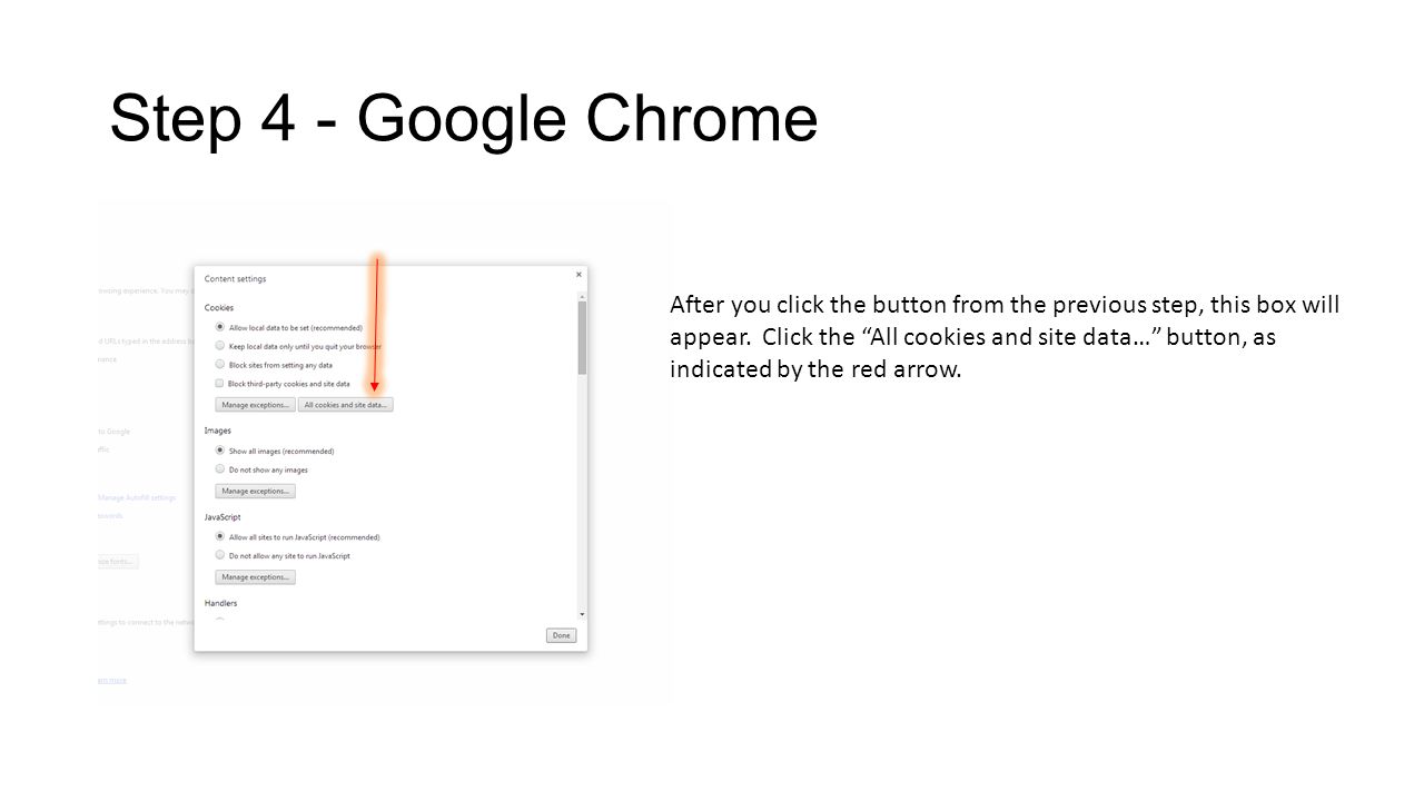 Step 4 - Google Chrome After you click the button from the previous step, this box will appear.