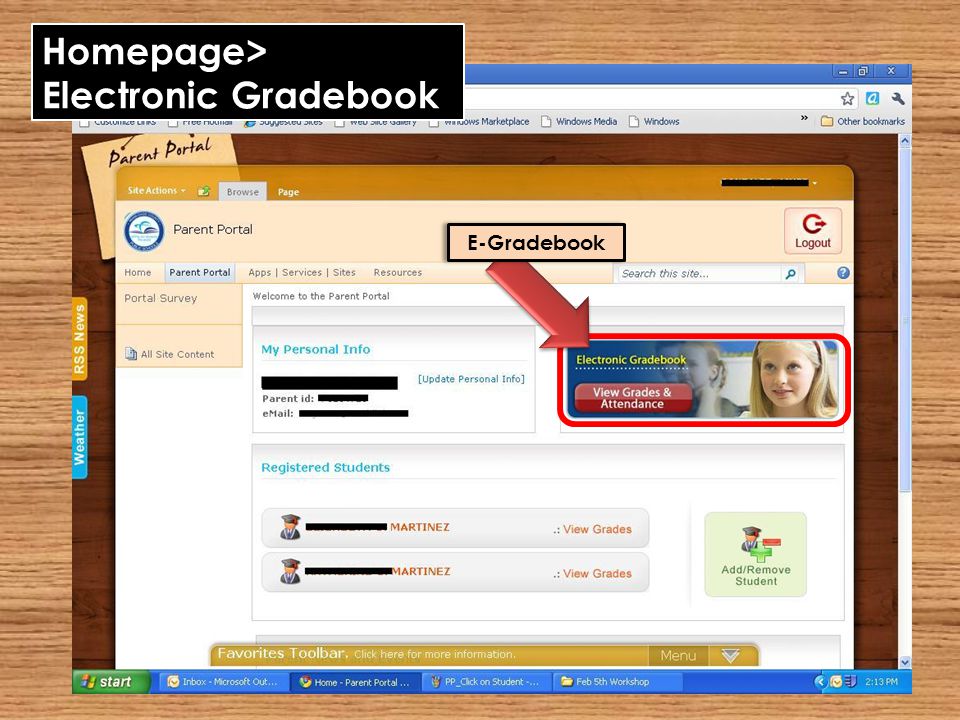 Homepage> Electronic Gradebook E-Gradebook