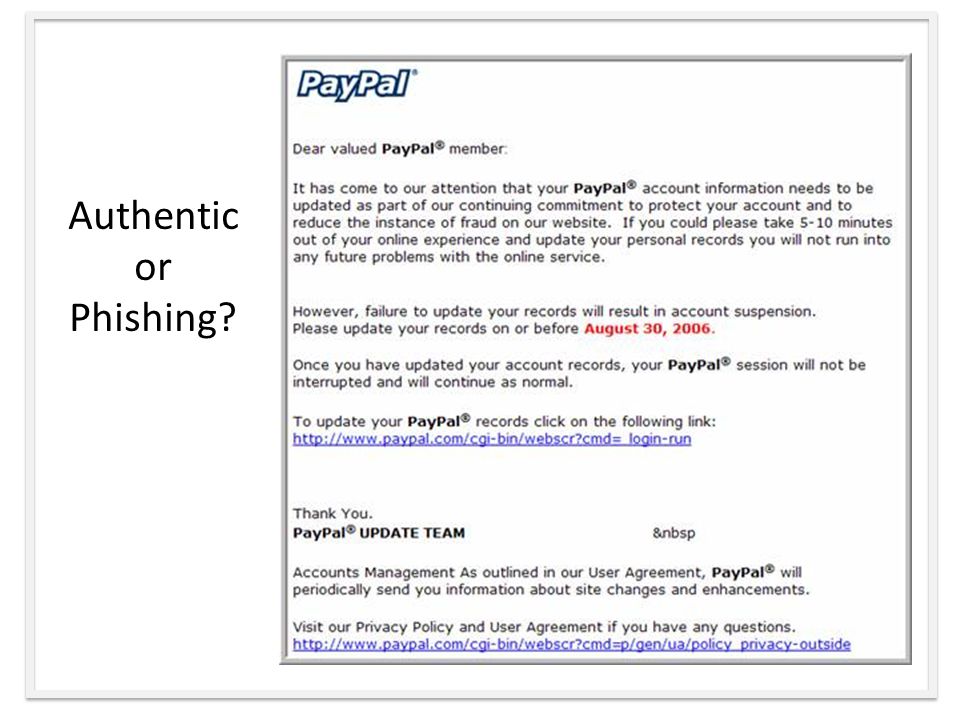 Authentic or Phishing