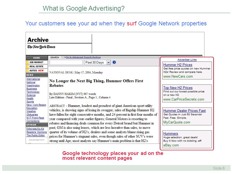 Slide 6 What is Google Advertising.