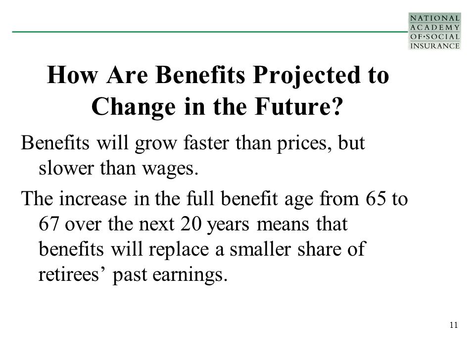 11 How Are Benefits Projected to Change in the Future.