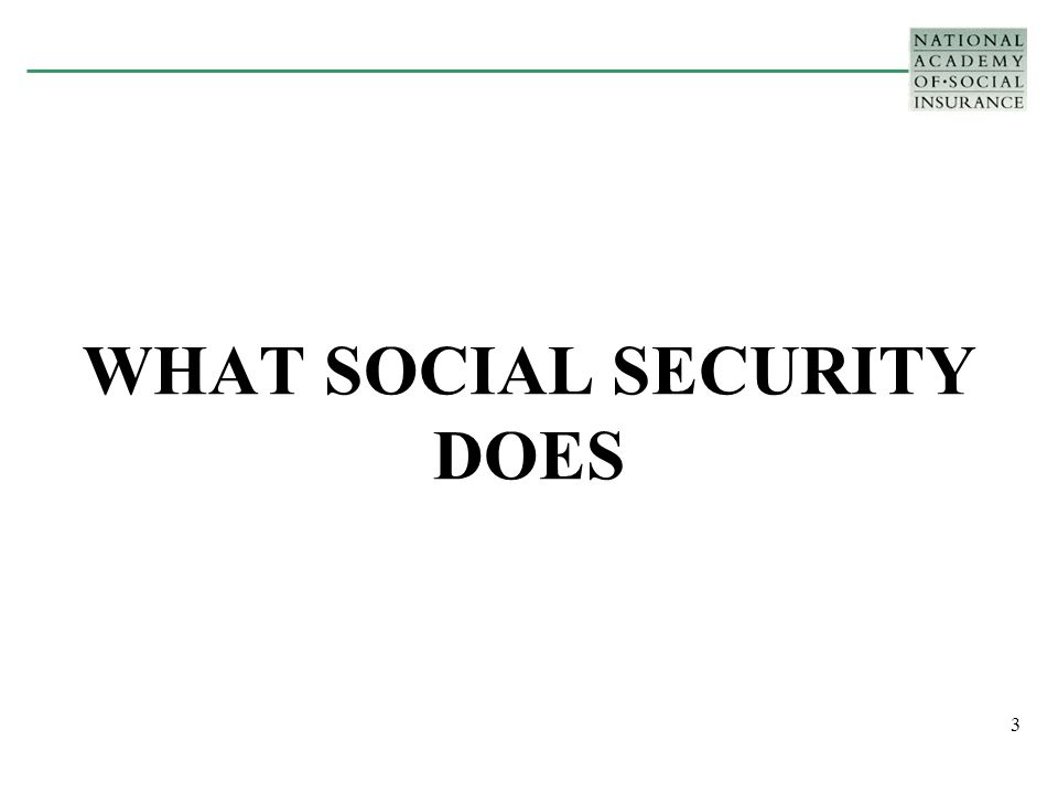 3 WHAT SOCIAL SECURITY DOES