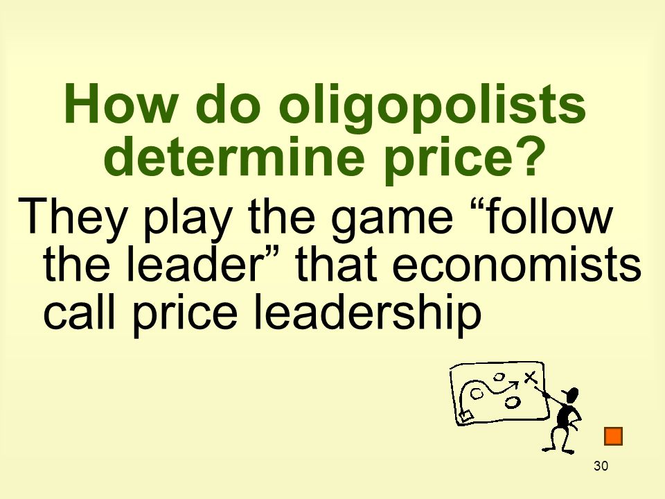 30 How do oligopolists determine price.
