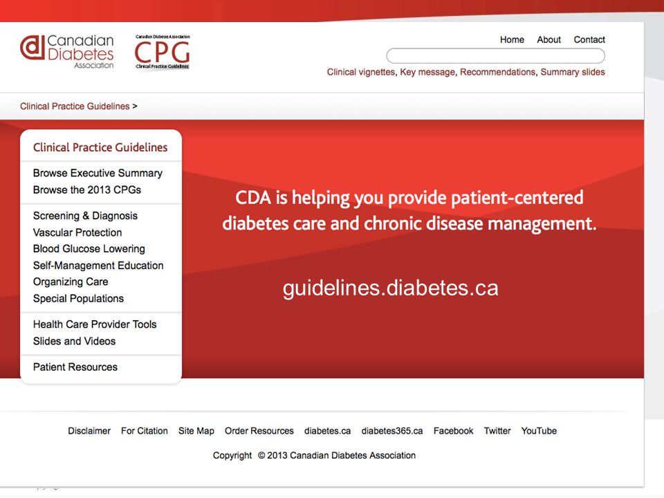 guidelines.diabetes.ca | BANTING ( ) | diabetes.ca Copyright © 2013 Canadian Diabetes Association guidelines.diabetes.ca