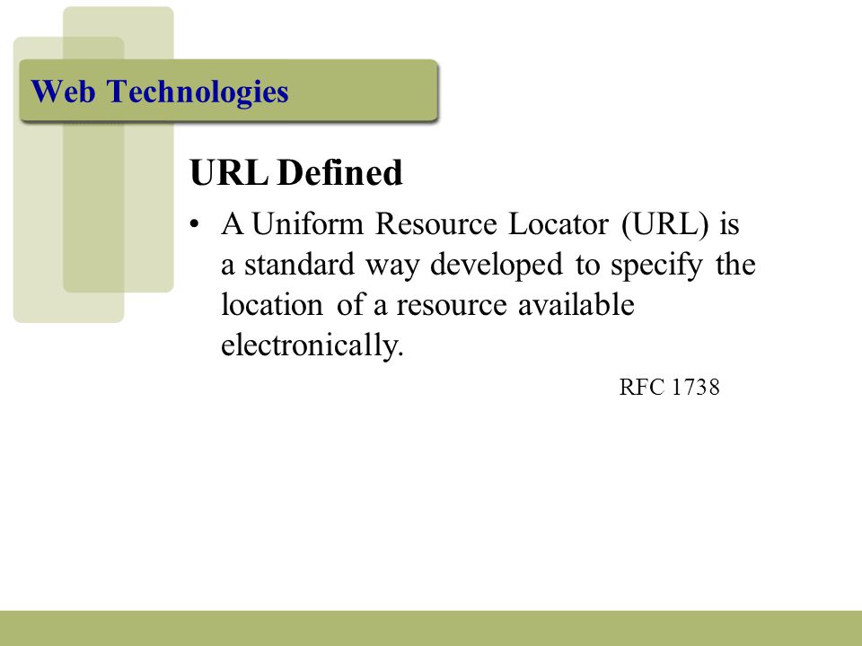 Web Technologies Uniform Resource Locators (URLs) - ppt download