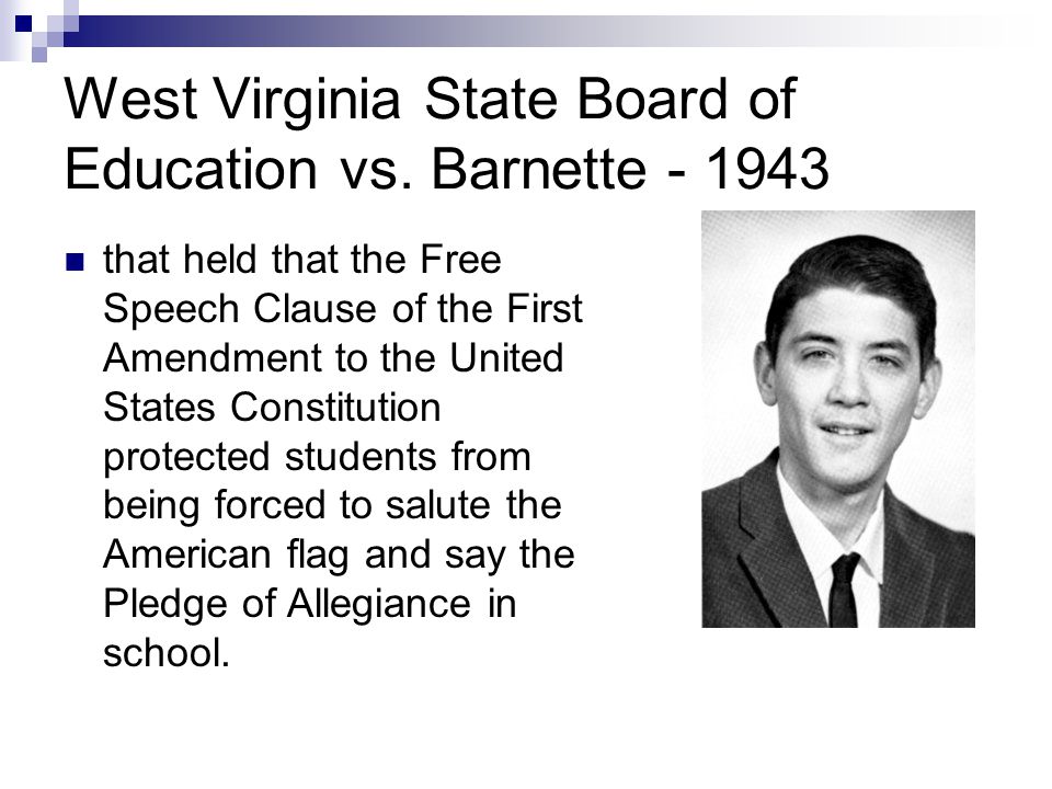 west virginia state board of education v barnette