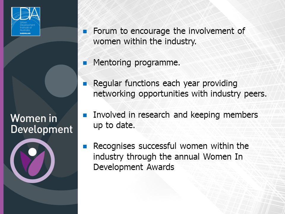 Forum to encourage the involvement of women within the industry.