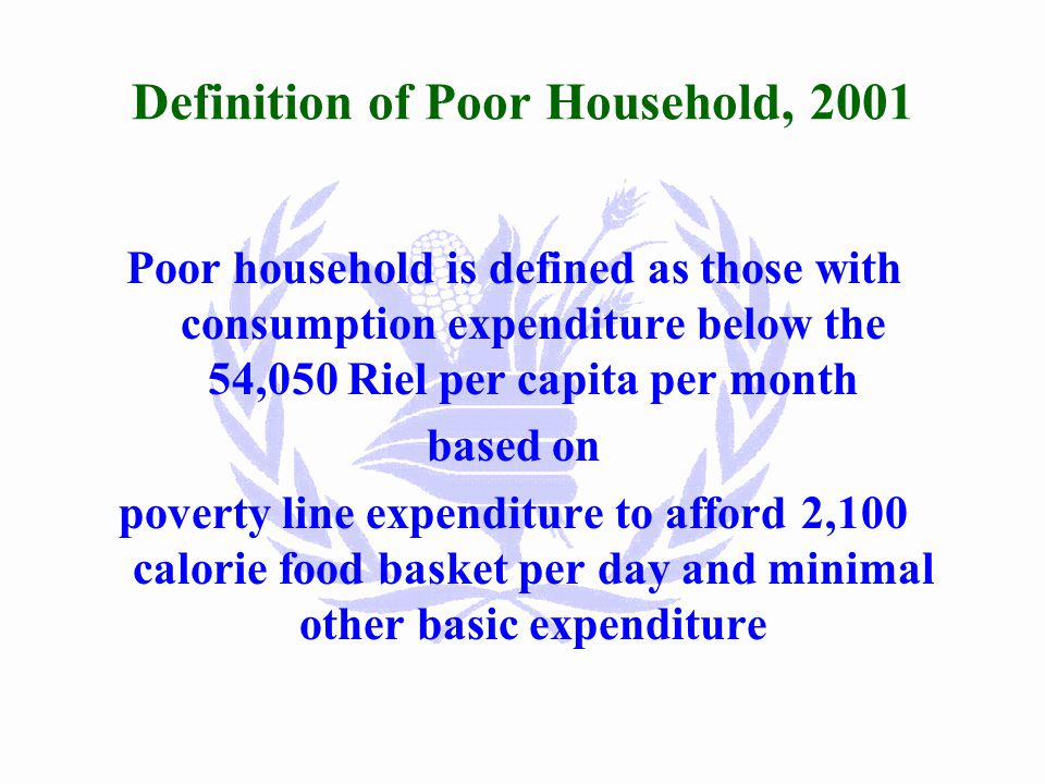Methodology for Targeting in 2001 PREDICTED CONSUMPTION EXPENDITURE for ALL 2.1 million Households in Cambodia