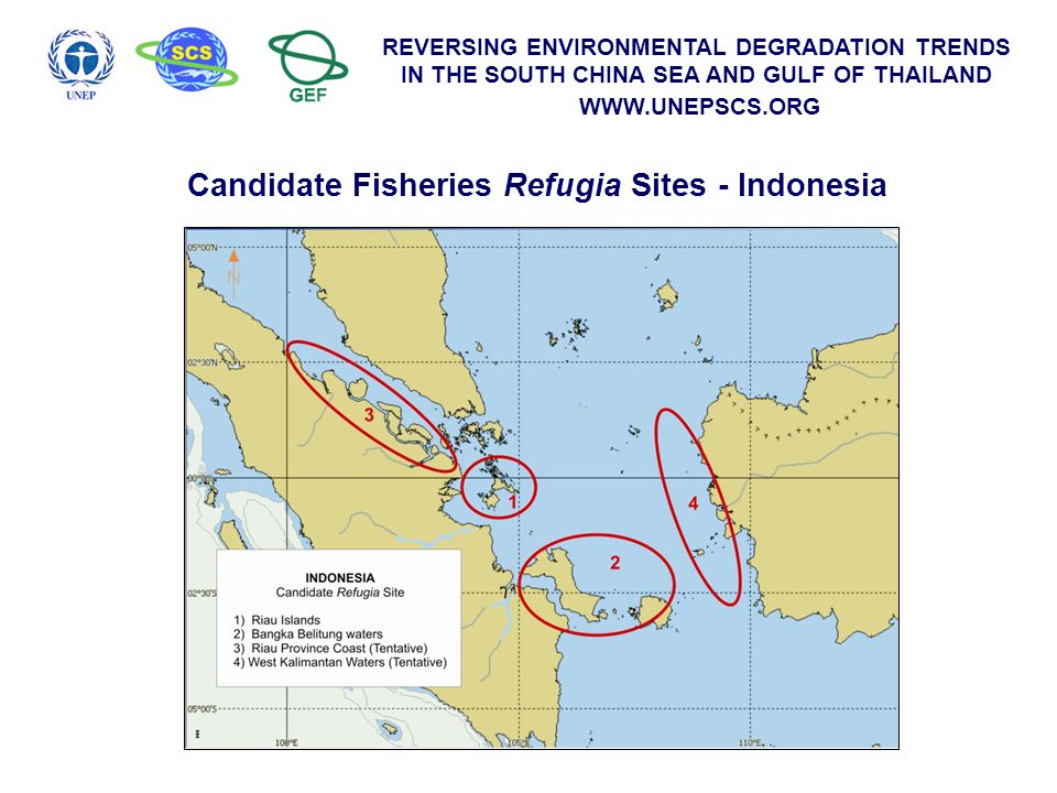 REVERSING ENVIRONMENTAL DEGRADATION TRENDS IN THE SOUTH CHINA SEA AND GULF OF THAILAND   Candidate Fisheries Refugia Sites - Indonesia