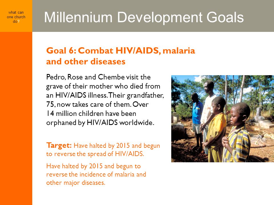 Millennium Development Goals what can one church do.