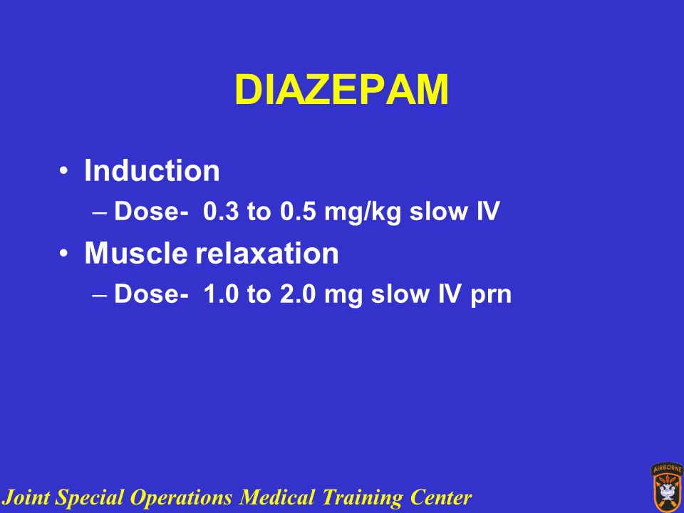 Dosage For Iv Diazepam
