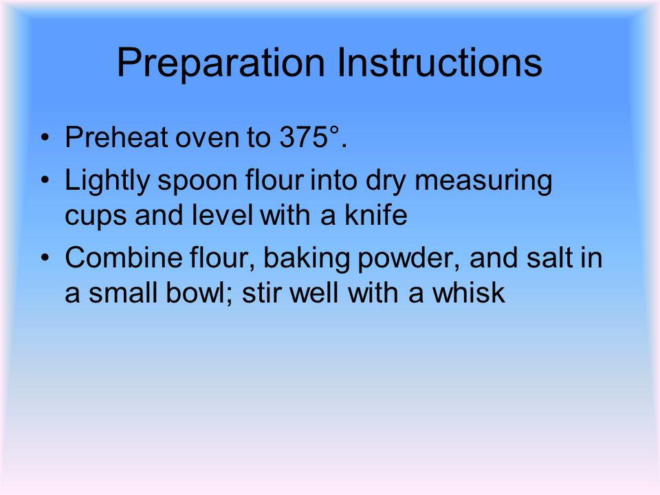 Preparation Instructions Preheat oven to 375°.